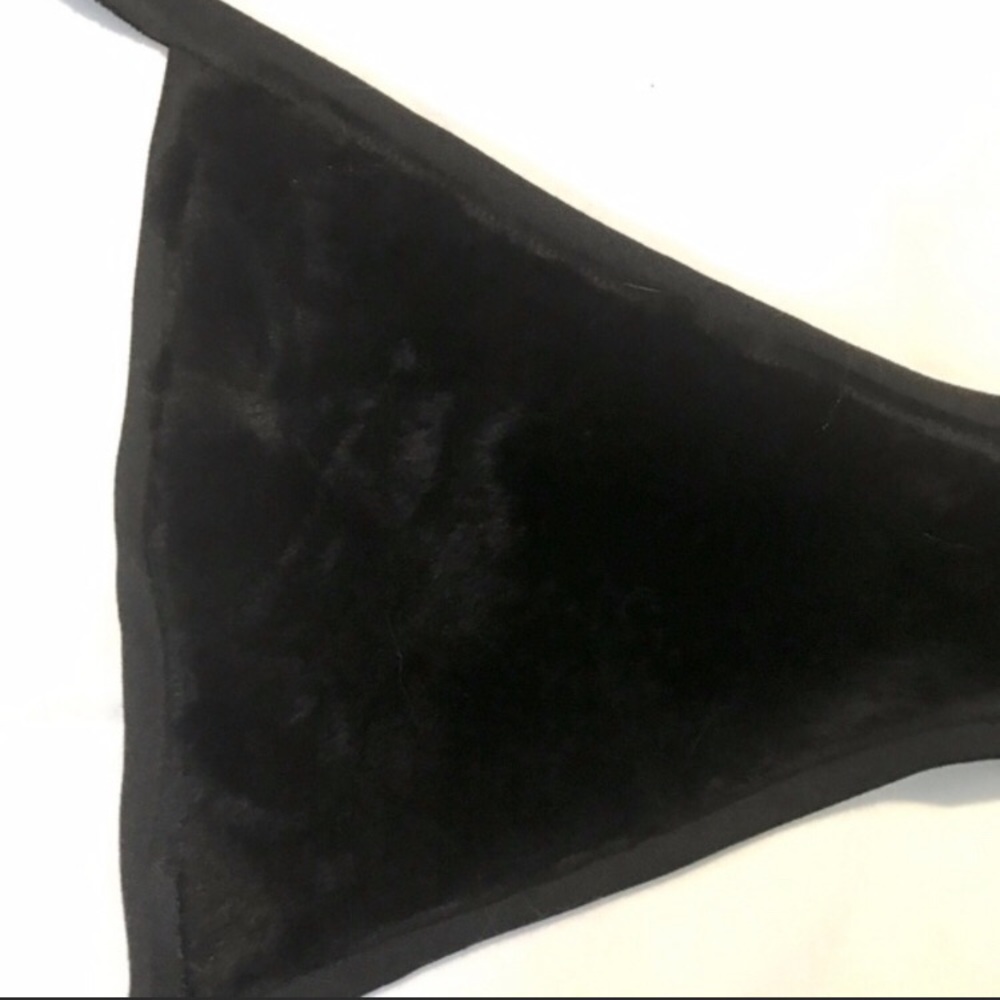 Black Furry Rave Bikini Top - Picture 2 of 2